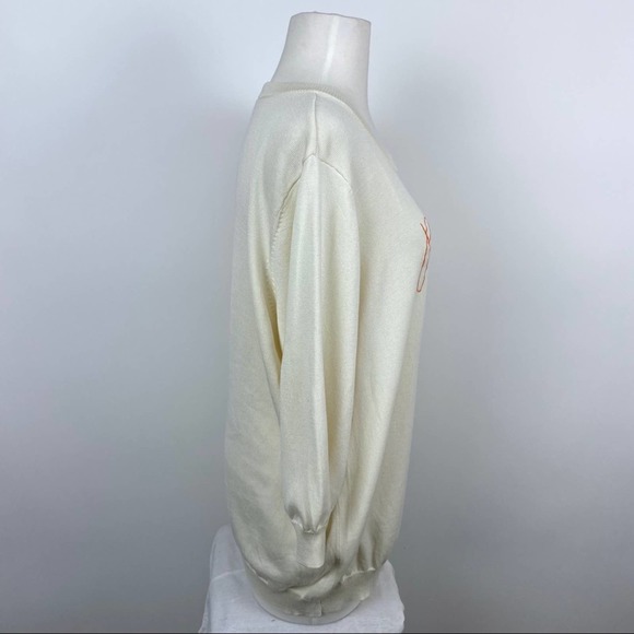 MODCLOTH Women's Cream Printemps Charm School Pullover Sweater 2X Plus Size - Picture 4 of 8